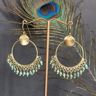 Creoles Turquoise boheme pendante
