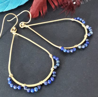 Boucles oreilles goutte Lapis lazuli