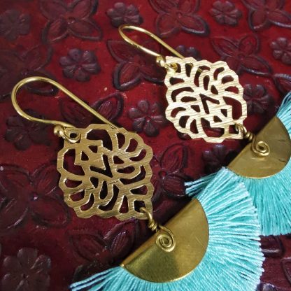 Boucles d'oreilles éventails florale bohême chic details