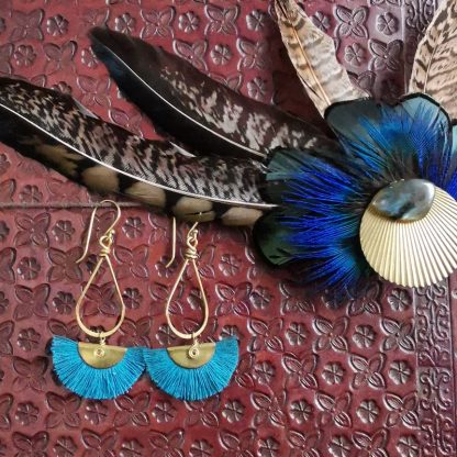 boucles d'oreilles éventails Turquoise