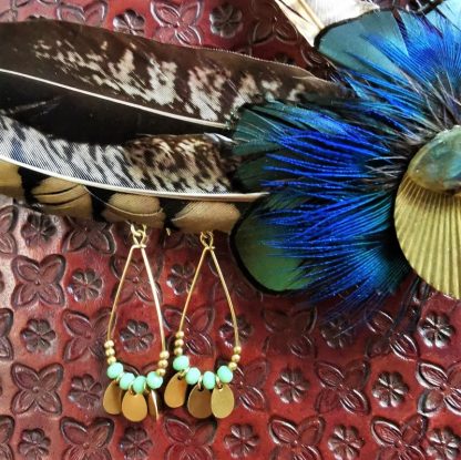 Boucles d'oreilles pampilles gouttes vert clair