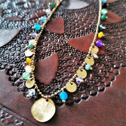 Collier ras de cou exotique pampilles Pineapple
