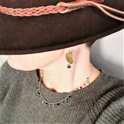 collier multi pierres & boucles inala côté