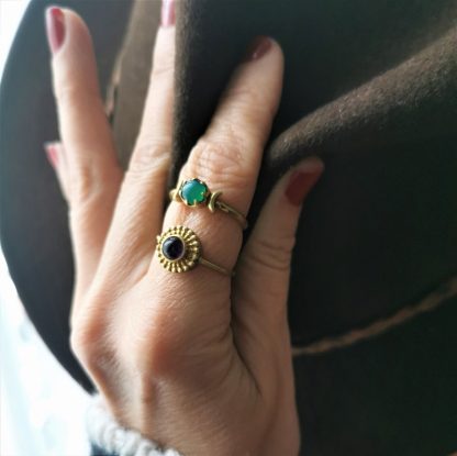 petite bague 2 lunes & bague souni