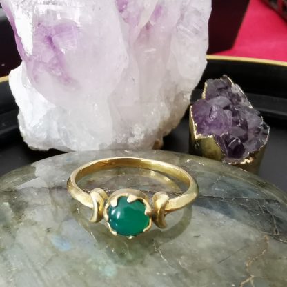 petite bague 2 lunes & aventurine