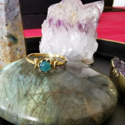 petite bague 2 lunes & jade