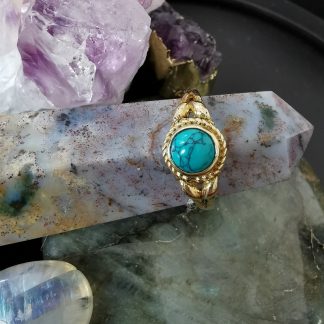 Bagues Tahina feuilles fine bohème howlite bleue