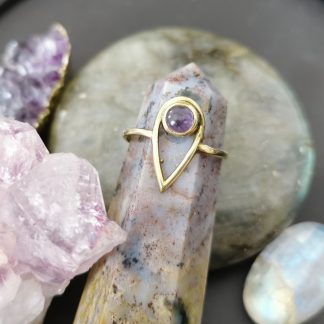 Bague goutte améthyste