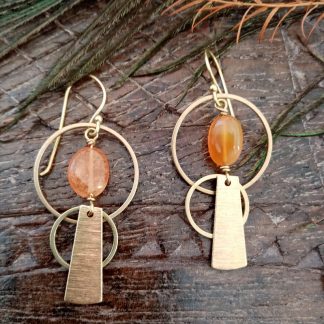 Boucles d'oreilles ethniques géométriques cornaline