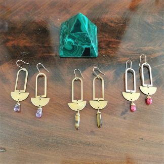 Longues boucles d'oreilles géométriques 3 modéles