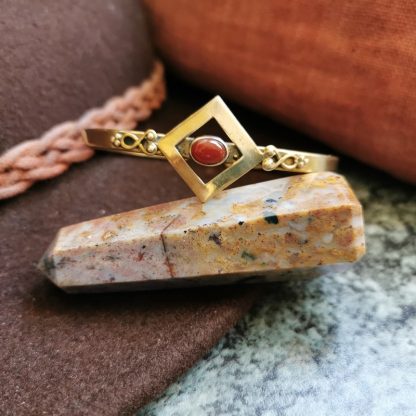 bracelet jonc cornaline réglable details