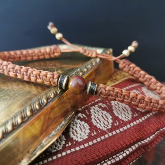 Bracelet homme macramé marron jaspe