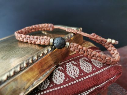 Bracelet homme macramé marron lave