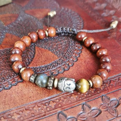 Bracelet mala soul Labradorite et oeil de tigre