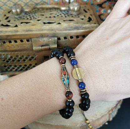 2 Bracelets mala pierres portés