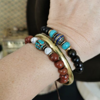 2 Bracelets femme mala & perle Nepalaise