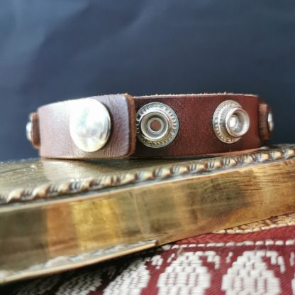 Bracelet homme cuir marron réglable