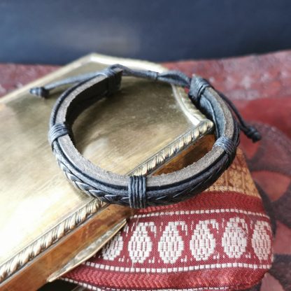 Bracelet homme cuir tressé coté