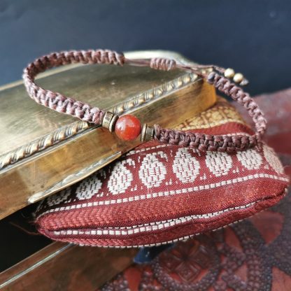 Bracelet homme macrame chocolat cornaline