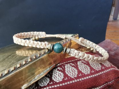 Bracelet homme macramé jaspe verte