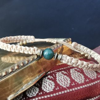 Bracelet homme macramé jaspe verte