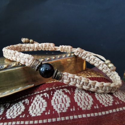 Bracelet homme macramé onyx