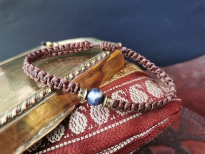 Bracelet homme macrame sodalite bleu claire