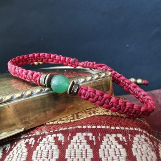 bracelet homme macrame rouge aventurine