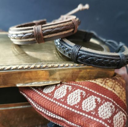 Bracelets hommes cuirs tressés