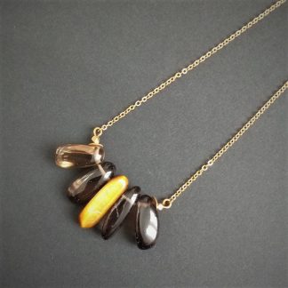 Collier asymétrique smoke acier inoxydable