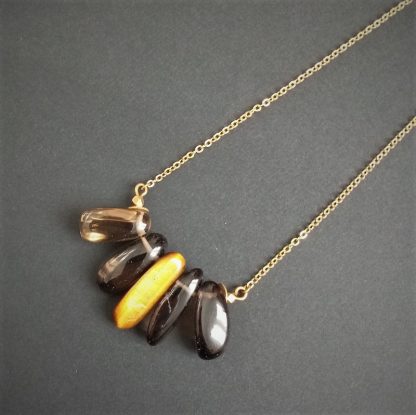 Collier asymétrique smoke acier inoxydable