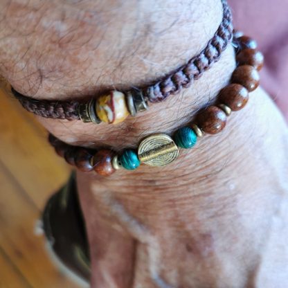 Les bracelets pour hommes malachite & jaspe mokaite