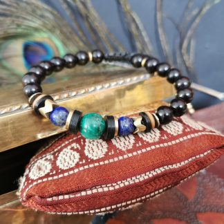 bracelet mala soul homme malachite,lapis lazuli