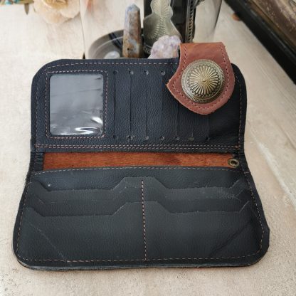 long portefeuille cuir amérindien intérieur