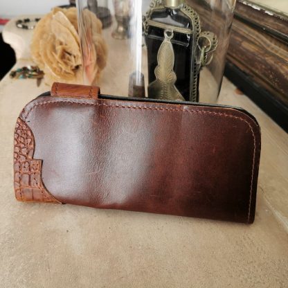 long portefeuille cuir clair back