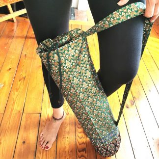 Sac tapis de yoga sol vert