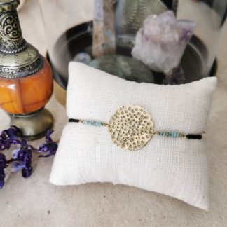 bracelet médaille Turquoise Afghane