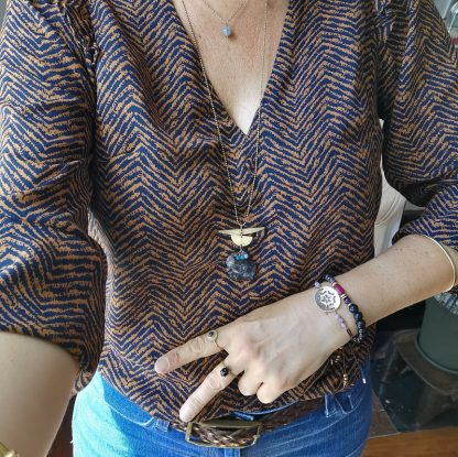 Bracelet médaille sautoir bague ethnique