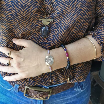 Bracelet médaille & mala sautoir ethnique