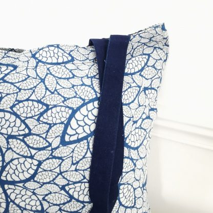 Tote bag sac Indigo flowers détails