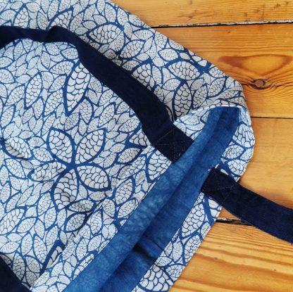 Tote bag sac Indigo flowers interieur