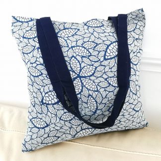 Tote bag sac Indigo flowers