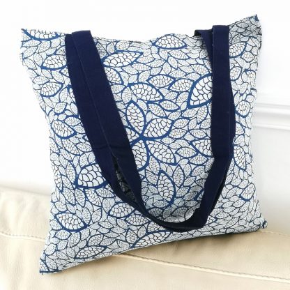 Tote bag sac Indigo flowers