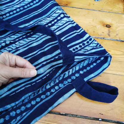 Tote bag sac Indigo vagues intérieur