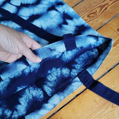 Tote bag sac Indigo marbré intérieur