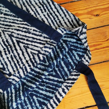 Tote bag sac Indigo zébré intérieur