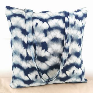Sac tote bag indigo marbré