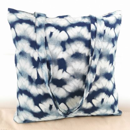 Sac tote bag indigo marbré