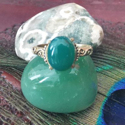 bague cabochon griffes aventurine