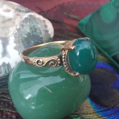 bague cabochon griffes baroque aventurine